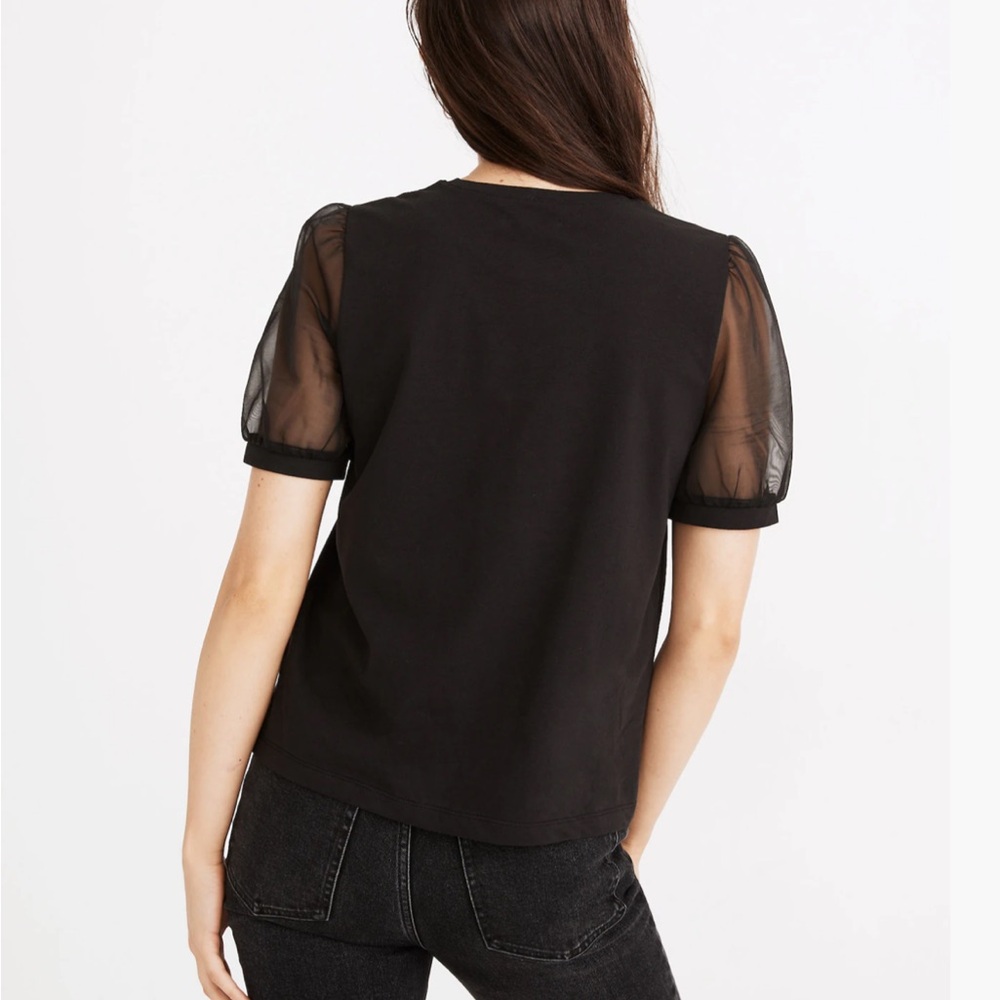 Madewell Sheer-Sleeve Shirt - Picture 2 of 6
